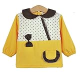 【SEBLES】 ベビー キッズ スモック エプロン 後ろ ボタン スカーフ風 幼稚園 0歳 ～ 3歳 全17種類 サイズ 80 90 100 110 クロスセット (Ｊタイプ,100)