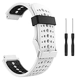 ガーミン用 ForeAthlete 235J/220J/230J/235J/620J/630J/735XTJ ベルト 交換ベルト バンド ガーミン Forerunner 235/220/230/620/630 / 735XT フォーアスリート235J シリコン製腕時計ストラップ White+Black
