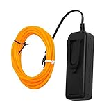 B-right 5M 16.4ft Neon Glowing Strobing El Wire Lights Kit with Battery Pack Controller for Parties 
