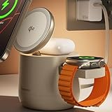 THREEKEY 4in1 ワイヤレス充電器 MFi & Qi2認証 MagSafe対応 15W高速充電 Apple Watch対応