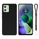 For MOTO G64 5G/G64Y 5G ケース 高耐久性 耐衝撃 柔らかいTPU素材 マット質感 アジャスタブル・ランヤード付【YCJDP】軽量 防水性 より良い滑り止め すり傷防止 ストラップホール MOTO G64 5G/G64Y 5G 保護カバー（ブラック)