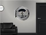 36" PortScape Space Window Astronaut #1 Wall Graphic Decal Sticker Home Kids Game Room Art Decor NEW