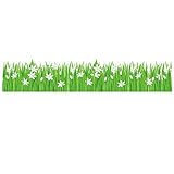 UNIQUEBELLA Wall Stickers Murals Wall Decor Green Garden Grasses and Flowers Wall Decals PVC Sticker