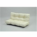 JKプラン 国産（日本製）ジャンボラブソファ ローソファなら7色から選べるリクライニングラブソファー 幅120cm ホワイト zsy-ytr120-wh