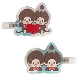 アイプランニング モンチッチ オーロラアクリルヘアクリップ 仲良し H40×W40mm(アクリル) 7×55mm(ヘアクリップ) K4101F