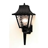 Sunset Lighting F4379-31 Outdoor Wall Sconce with Clear Flemish Panels Shades, Black Finish [並行輸入品]