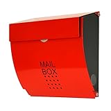 郵便ポスト 郵便受け メールボックス 壁掛け EUROデザイナーズポスト MB5003 マグネット開閉タイプ 鍵付き レッド MB5003-KM-RED 60