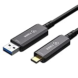 FIBBRアクティブオプティカルUSB3.2 Cケーブル、10Gbpsの高速USB AからUSB Cケーブル (5m)