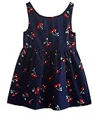 Plus Nao(プラスナオ) ミニワンピース キッズ ガールズ 子供服 ノースリーブ 半袖 フレアワンピース バックリボン カジュアル 花柄 サクラ 100 B