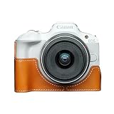 QIYAONUOボディーハーフケース Canon EOS R50専用 カメラケース ボディケース バッテリーの交換でき 三脚ネジ穴付き (ダークイエロー)