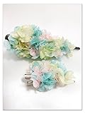 【プリザーブドフラワー／ヘアアクセサリーシリーズ2点セット／本当の紫陽花の髪飾り】眺めるだけで幸せな気分。宝石箱にしまっておきたいようなパステル色の髪飾り【 ラッピング付き】