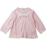 《H29年春物》(日本製) Pample Mousse(パンプルムース) 水玉接結さくらんぼ刺繍オーバーブラウス 95cm/PK NO.DP-71210