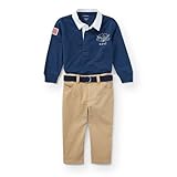ポロ ラルフローレン コットン長袖シャツ＆パンツセット[ネイビー](男の子12～24か月用)24Mサイズ [並行輸入品]