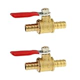 Homyl 8mm 　5/16　ボールバルブ　ドレン　コック　ガス　空気　流体　フルポート　レッドハンドル　2個入り