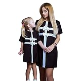gbsell Mommy and MeレディースLittlerベビーガールズ半袖リボン付きカジュアルTシャツドレスClothes Outfit