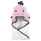 Hudson Baby Animal Face Hooded Towel, Girl Whale, One Size[並行輸入]