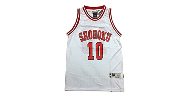 Amazon スラムダンク ユニフォーム 湘北高校 ジャンプ バスケ 10番 白 桜木花道 M Jm T Shirt スポーツ アウトドア