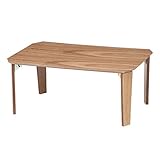 不二貿易 八角突板ローテーブル 折りたたみ 幅90cm ナチュラル 50649