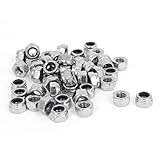 ロックナット，SODIAL(R) M5 x 0.8ミリメートル 304ステンレススチールナイロンナイロンインサート六角ロックナット50個