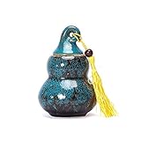 GUOTAIJUNFU 大人の葬儀のCeramicの陶磁器の湿気の防止の少量の人間の灰のための手作りの火葬のUr 5色の創造的なひょうたん (Color : Blue, Size : 5X8.5cm)