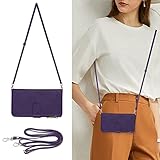 Eastwave for Google Pixel 5A 5G ケース for google pixel5a 5g 縄掛けケース 手帳型 財布型 ICカード コインポケット ストラップ付き カード 収納 小銭入れ ファスナーポケット付き PUレザー 6色パープル