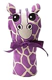 Sozo Baby-Girls Newborn Giraffe Swaddle Blanket and Cap Set Purple/Tan One Size [並行輸入品]