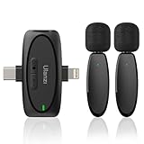 Ulanzi V6 ピンマイク ワイヤレスマイク Android&iphone用マイク 2人同時使用 360°集音 瞬時接続 ノイズ軽減 プラグ＆プレイ APP不要 iPhone/iPad/Type C/3.5mm対応 超ミニ クリップ式 収納袋付き 外付けマイク TikTok＆YouTube＆Vlog動画撮影/インタビュー/生放送等に対応