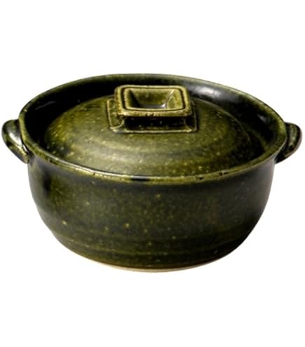 Amazon | 美濃焼 中垣連次作 黒織部 手造り土鍋（中） 逸品作 | 中垣連