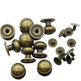 KUKU工房 ネジ式 ギボシ レザークラフト向け 頭径12mm 6個セット (アンティークゴールド)
