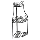 Panacea Black Olde World Forged Corner Plant Stand