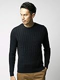 (ユニバーサルランゲージ) ETONNE/ウールカシミヤクルーネックケーブルニット ネイビー M