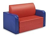 ECR4Kids SoftZone Convertible Kids Club Chair, Blue/Red [並行輸入品]