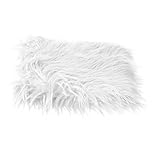 ノーブランド品　2PCS　ベビー　新生児　出産祝い　ベビーシャワー　写真撮影　小道具　ブランケット　ラグ　毛布　敷物　ベビーカー用　肌触りいい　4色選べる - ホワイト