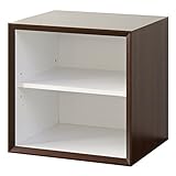 キューブ型 ボックス BOX スクエア リビング収納 幅36cm SOHO : シェルフタイプ ウォールナットxホワイト【cubio】 ブラウン(brown) ラック 棚