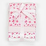Set of 4 Newborn Cudlie Butterfly and Dot Receiving Blankets (100% Cotton) by Cudlie
