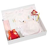 (キステ)Kisste お宮参り用 フードセット女の子 正絹 ＜薄ピンク＞日本製 4点セット（フード よだれかけ お守り袋 末広） 8-7-00067