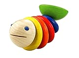 エレガントな、美しい、rainbow-colored木製Moby Rattle