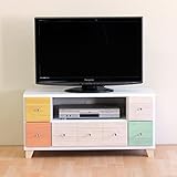 日本製 カントリー風 幅95cm ロータイプテレビボード ナチュラル 完成品