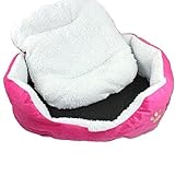 Resulzon Cute Paw Print Comfortable Pets Dog Cats Puppy Kitten Nest Mat Pad Soft Fleece Bed (Hot Pin
