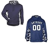 カスタム(名および/または数) Navyブルー大人用4 x l with Navy Blue Camoサイドとinner-hoodie
