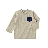 ダブルB(mikihouse) Everyday Double B デニムポケット付き長袖Ｔシャツ (80-130cm) (100cm, 長袖-グレー（06）)