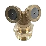 Perfk 2頭　霧吹きノズル　真鍮　ミストスプレー　スプリンクラー　1/2インチ　ガーデニング 芝生 庭園 農業 灌漑 降温
