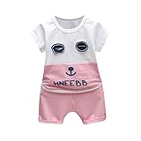 Tovadoo 子供服 ベビー服 男の子 女の子 トップス+ズボン 春夏 半袖 キャラクター パンダ柄 多色 可愛い プレゼント 通学 旅行 海遊び 12ヶ月-3歳