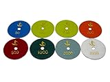 (Aideaz) 石材 研磨 サポート ダイヤモンド パッド 湿式 セット 100mm #50 から #3000 便利な プラスチック パット 有無 (8種 セット)