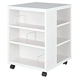 【完成品・組立不要】 日本製 キャスター付き マルチ収納 ワゴン サイドテーブル 本棚 収納 ホワイト