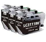BrotherブラザーLC3111-4PK 増量 互換インクカートリッジ LC3111BKブラック黒 3本セット 対応機種:DCP-J582N J982N-W/B J978N-W/B J972N J973N-W/B J572N J577N J903N J893N J898N J998DN J998DWN J738DN J738DWN J981N