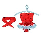 Baosity キッズ 子供の女の子 水着 ワンピース スイカの柄 ヘアバンド付き 水泳 水遊び ビーチウェア 3〜6歳着用 多サイズ選べ - XL