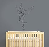 Disney壁デカールピーターパンTinker Bellビニールステッカーホームのファンタジー漫画アートPixieデコレーション、キッズ用ガールズ部屋装飾tb2