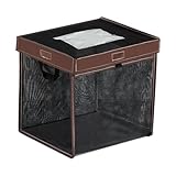 OFFO カラスよけゴミ箱 折畳み ゴミステーション 250L 大容量 収納力たっぷり 高強度 カラスよけ ゴミ荒らし防止 コンパクト 持ち運びやすい 日本語説明書付き (50x50x100cm,ブラック)