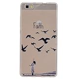 Zeebox Huawei P8 Lite ケース 高品質 TPU カバー 衝撃吸収 Huawei P8 Lite 用 超薄型 保護カバー 生涯補償付き (ブラック #2)